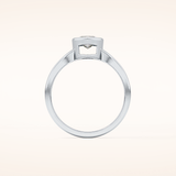 0.82 CT Marquise Shaped Solitaire & Bezel Moissanite Engagement Ring