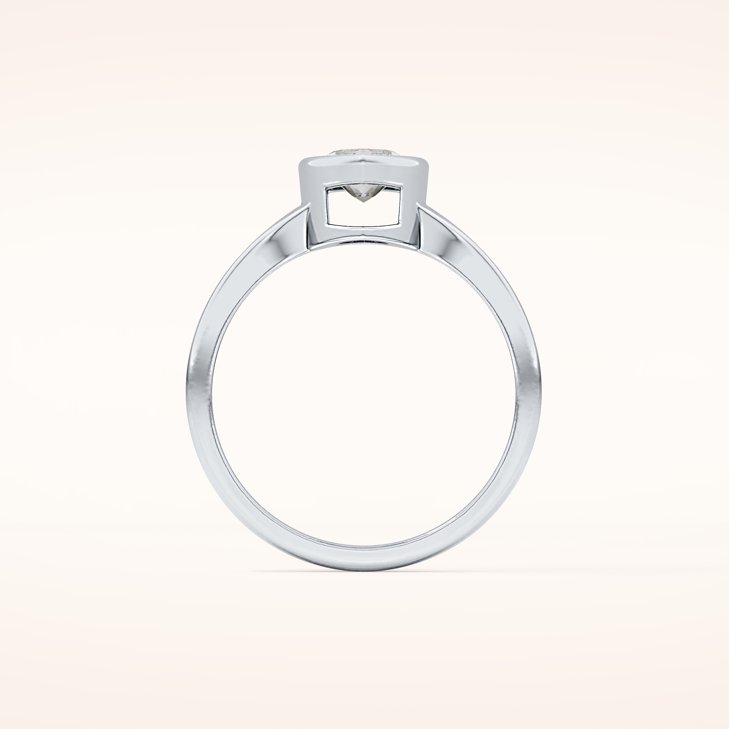 0.82 CT Marquise Shaped Solitaire & Bezel Moissanite Engagement Ring