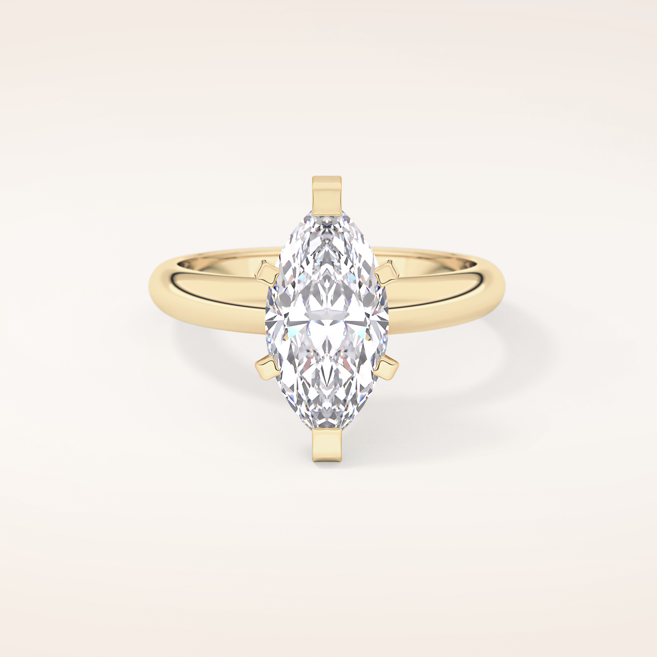 1.79 CT Marquise Shaped Solitaire Moissanite Engagement Ring