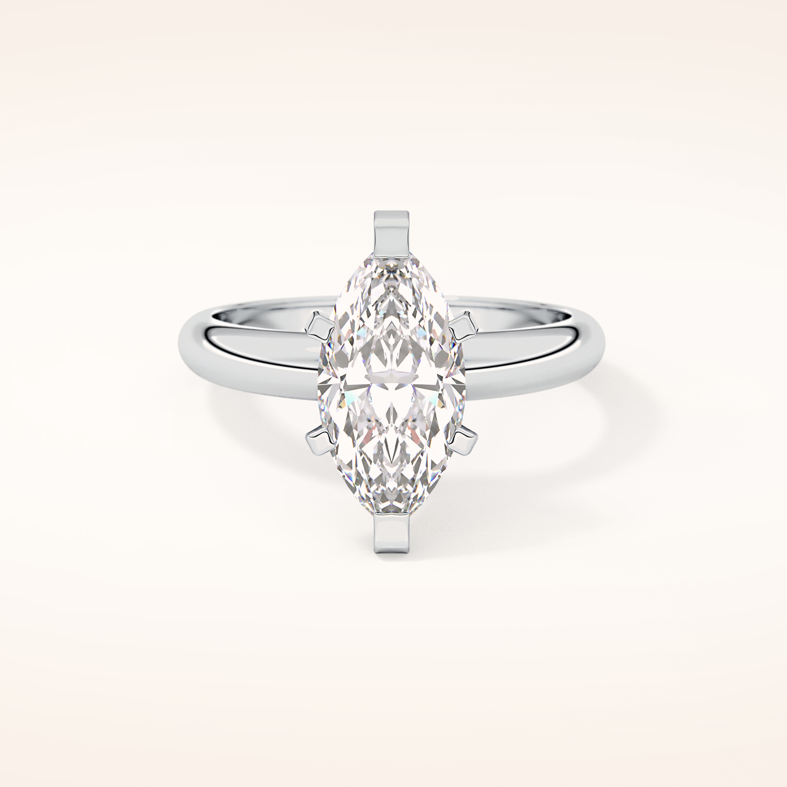 1.79 CT Marquise Shaped Solitaire Moissanite Engagement Ring