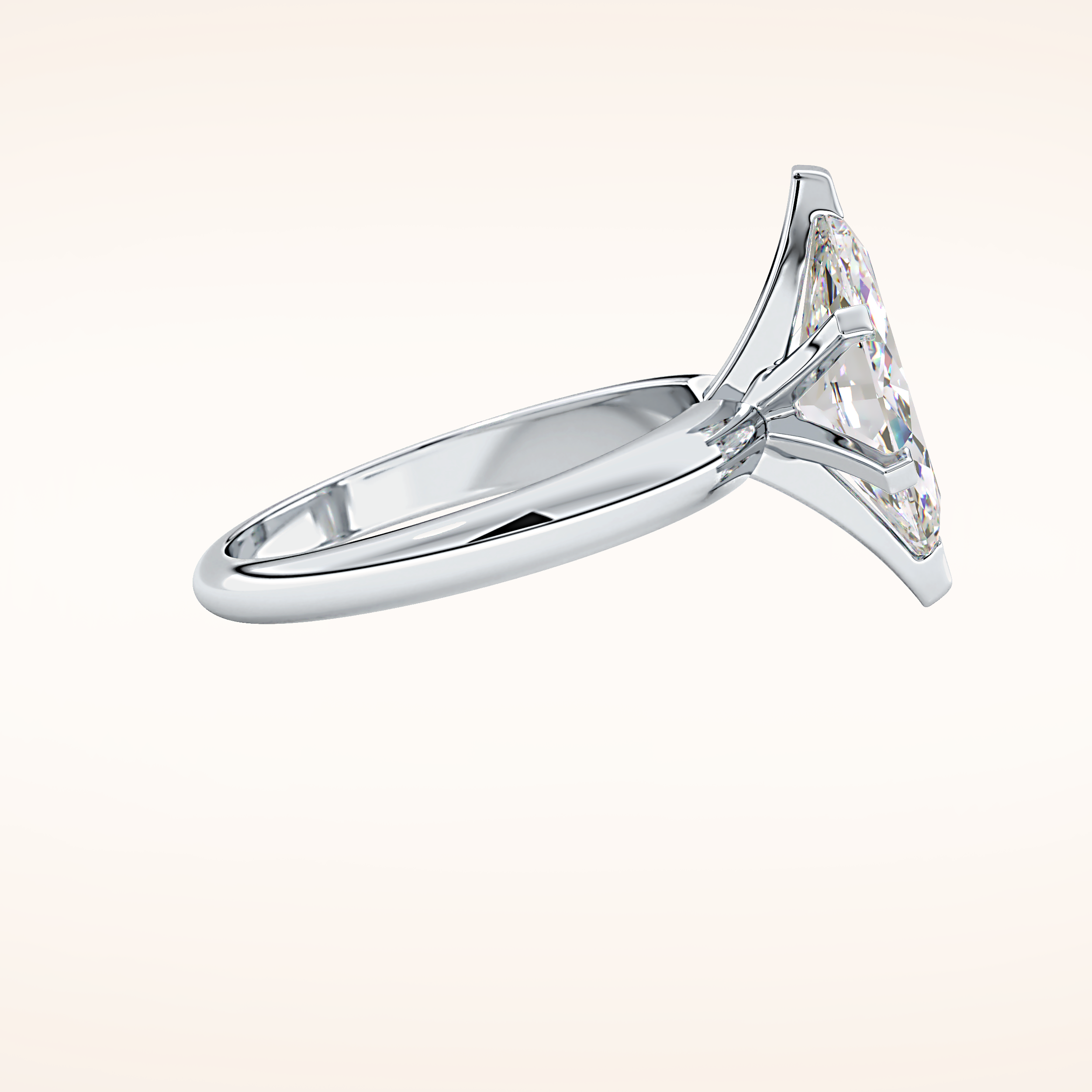1.79 CT Marquise Shaped Solitaire Moissanite Engagement Ring