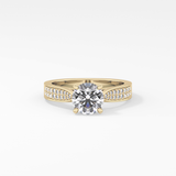 Round Pave Lab Grown Diamond Engagement Ring