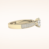 1.29 CT Round Shaped Pave Moissanite Engagement Ring