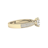 Round Pave Lab Grown Diamond Engagement Ring