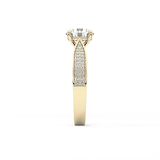 Round Pave Lab Grown Diamond Engagement Ring