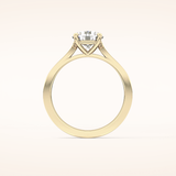 1.29 CT Round Shaped Pave Moissanite Engagement Ring