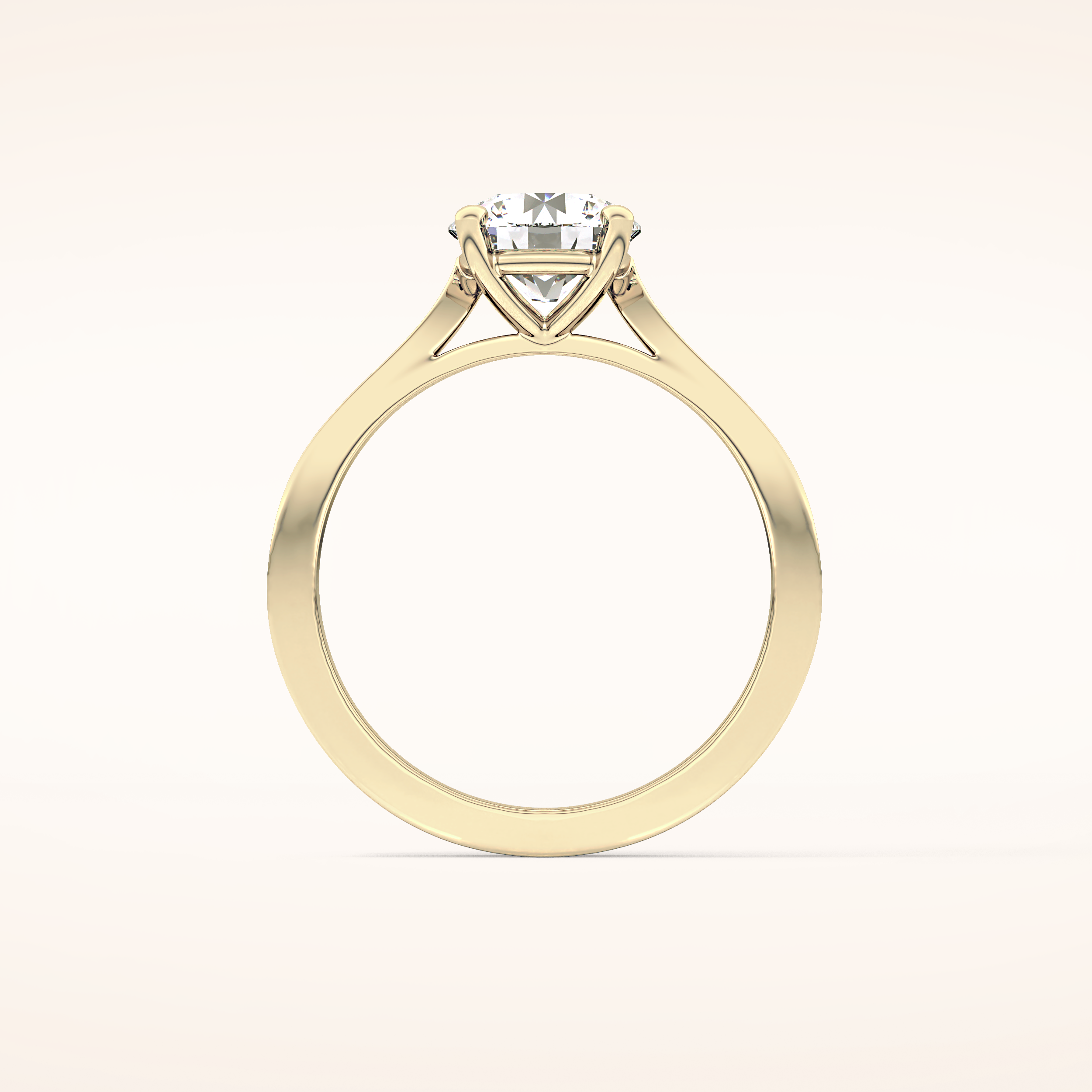 1.29 CT Round Shaped Pave Moissanite Engagement Ring