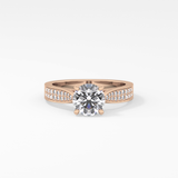 Round Pave Lab Grown Diamond Engagement Ring
