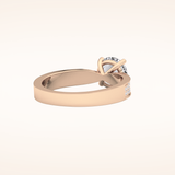 1.29 CT Round Shaped Pave Moissanite Engagement Ring