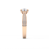 Round Pave Lab Grown Diamond Engagement Ring