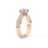 Round Pave Lab Grown Diamond Engagement Ring