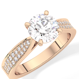 Round Pave Lab Grown Diamond Engagement Ring