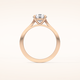 1.29 CT Round Shaped Pave Moissanite Engagement Ring