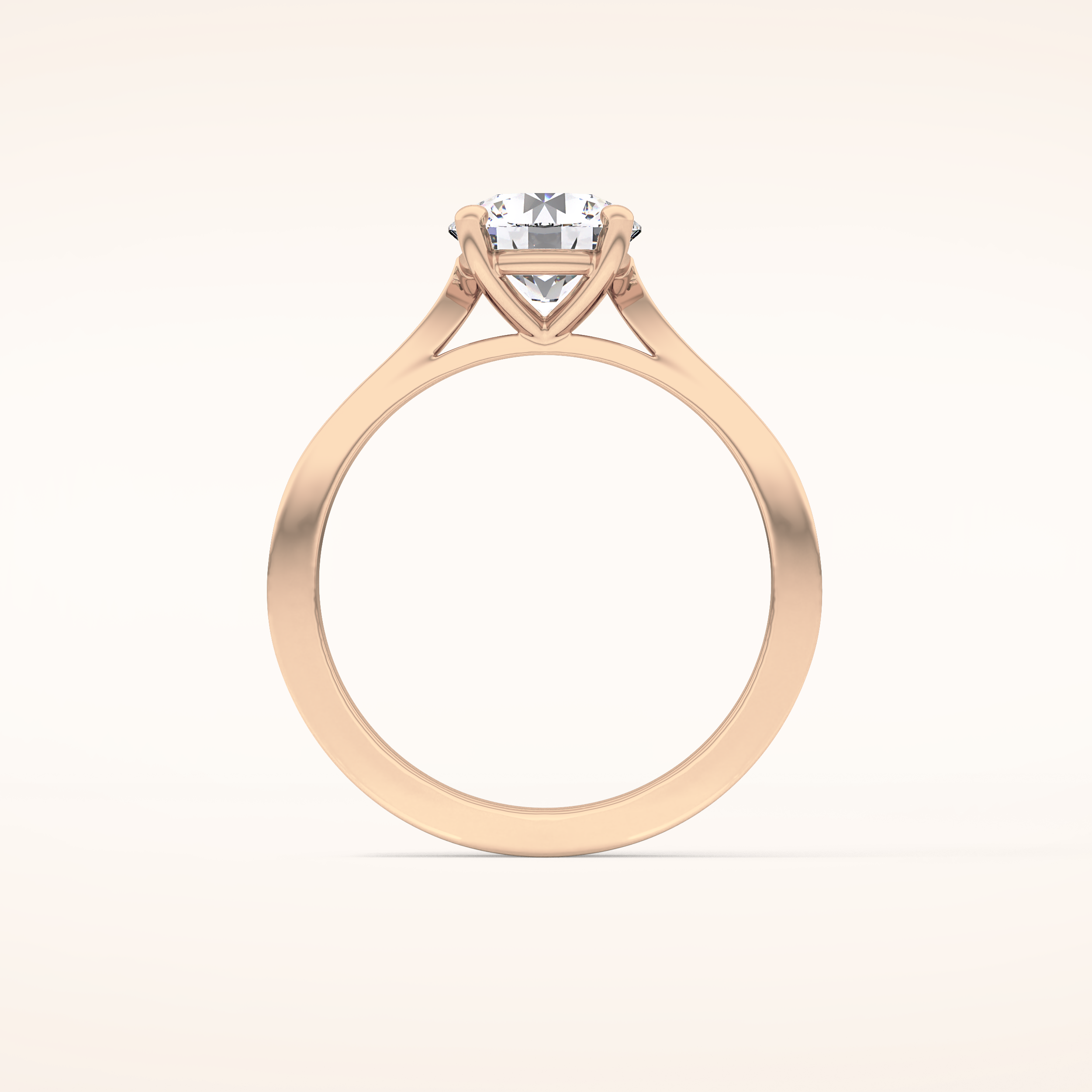 1.29 CT Round Shaped Pave Moissanite Engagement Ring