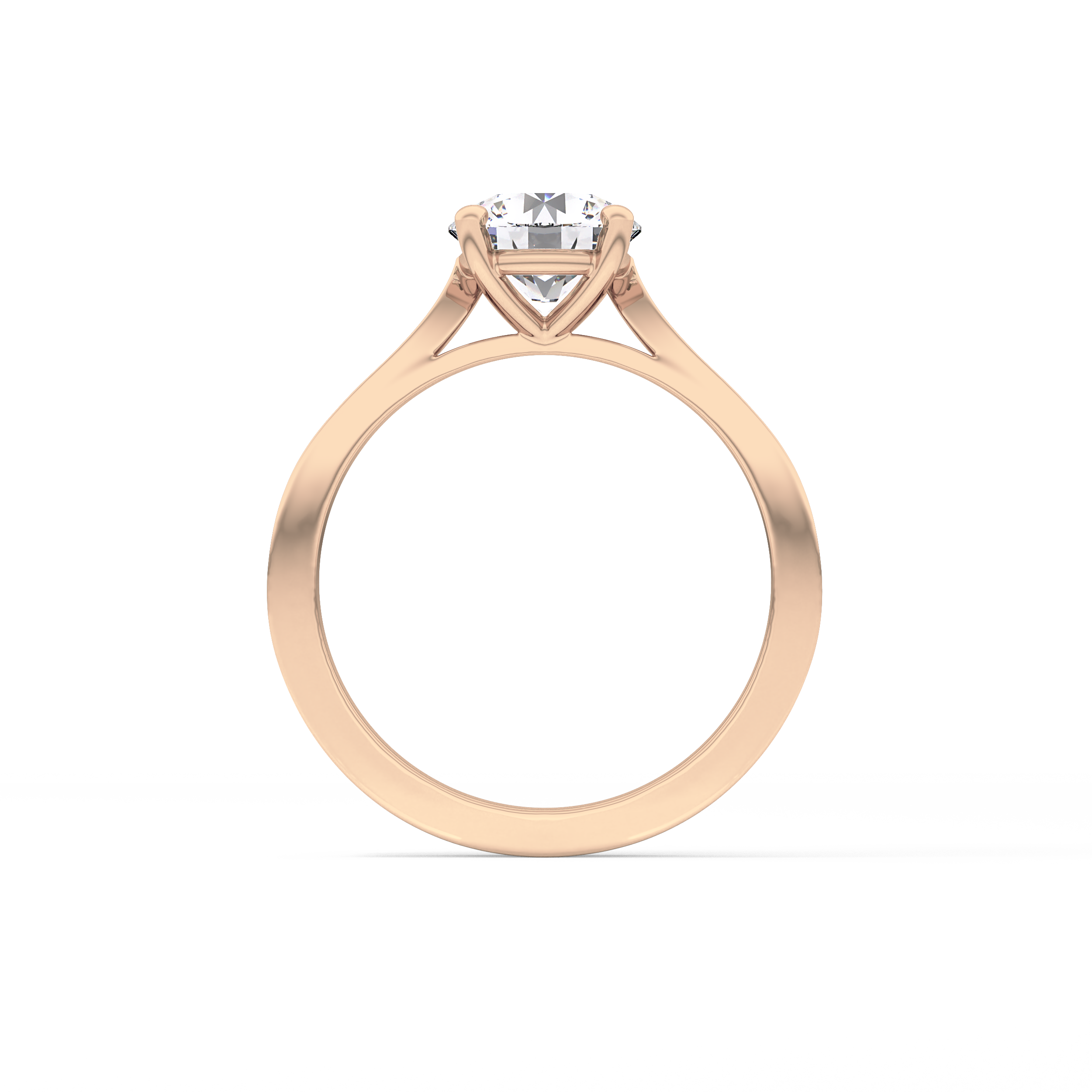 Round Pave Lab Grown Diamond Engagement Ring
