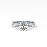 Round Pave Lab Grown Diamond Engagement Ring
