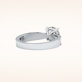 1.29 CT Round Shaped Pave Moissanite Engagement Ring