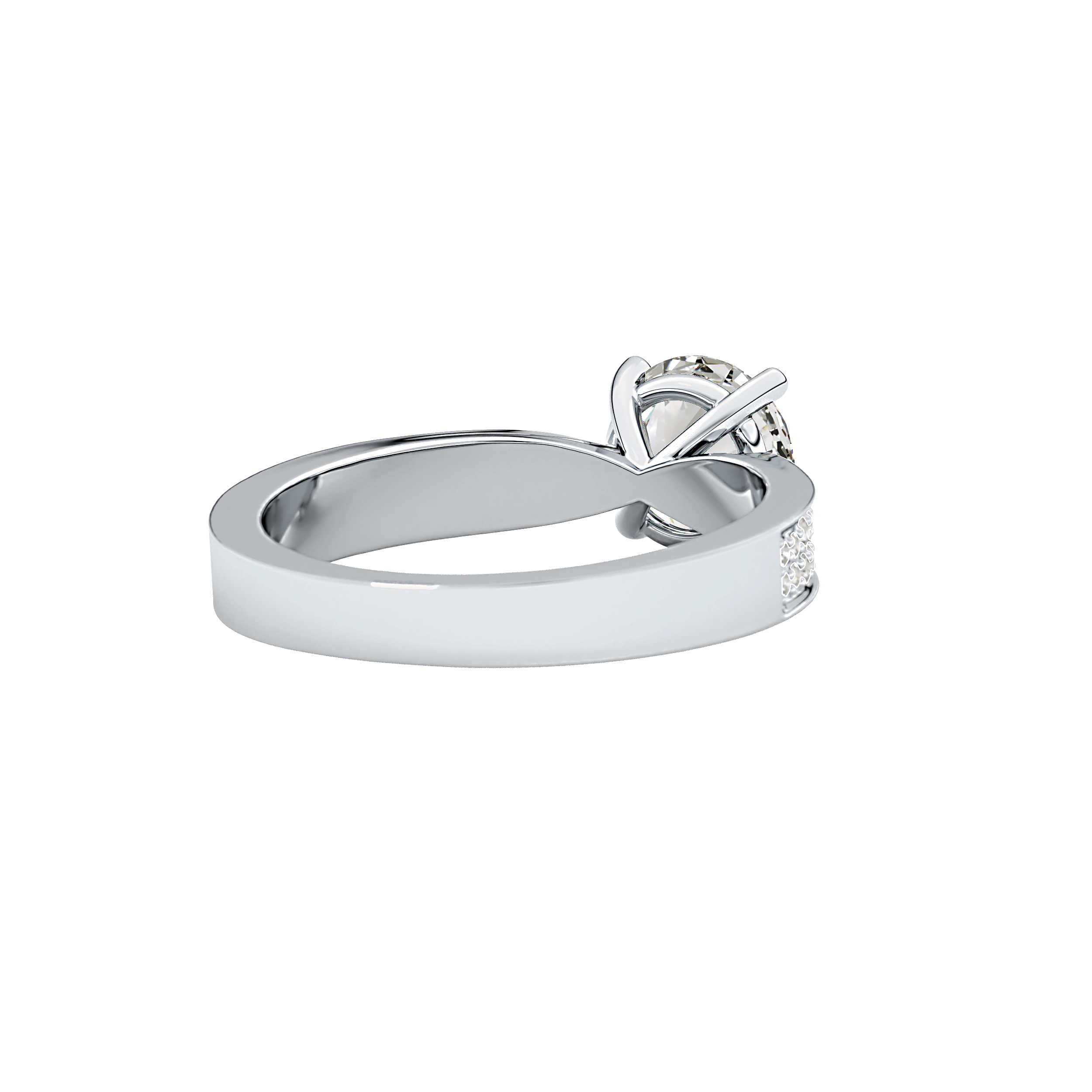 Round Pave Lab Grown Diamond Engagement Ring