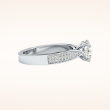 1.29 CT Round Shaped Pave Moissanite Engagement Ring