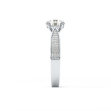 Round Pave Lab Grown Diamond Engagement Ring