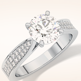 1.29 CT Round Shaped Pave Moissanite Engagement Ring
