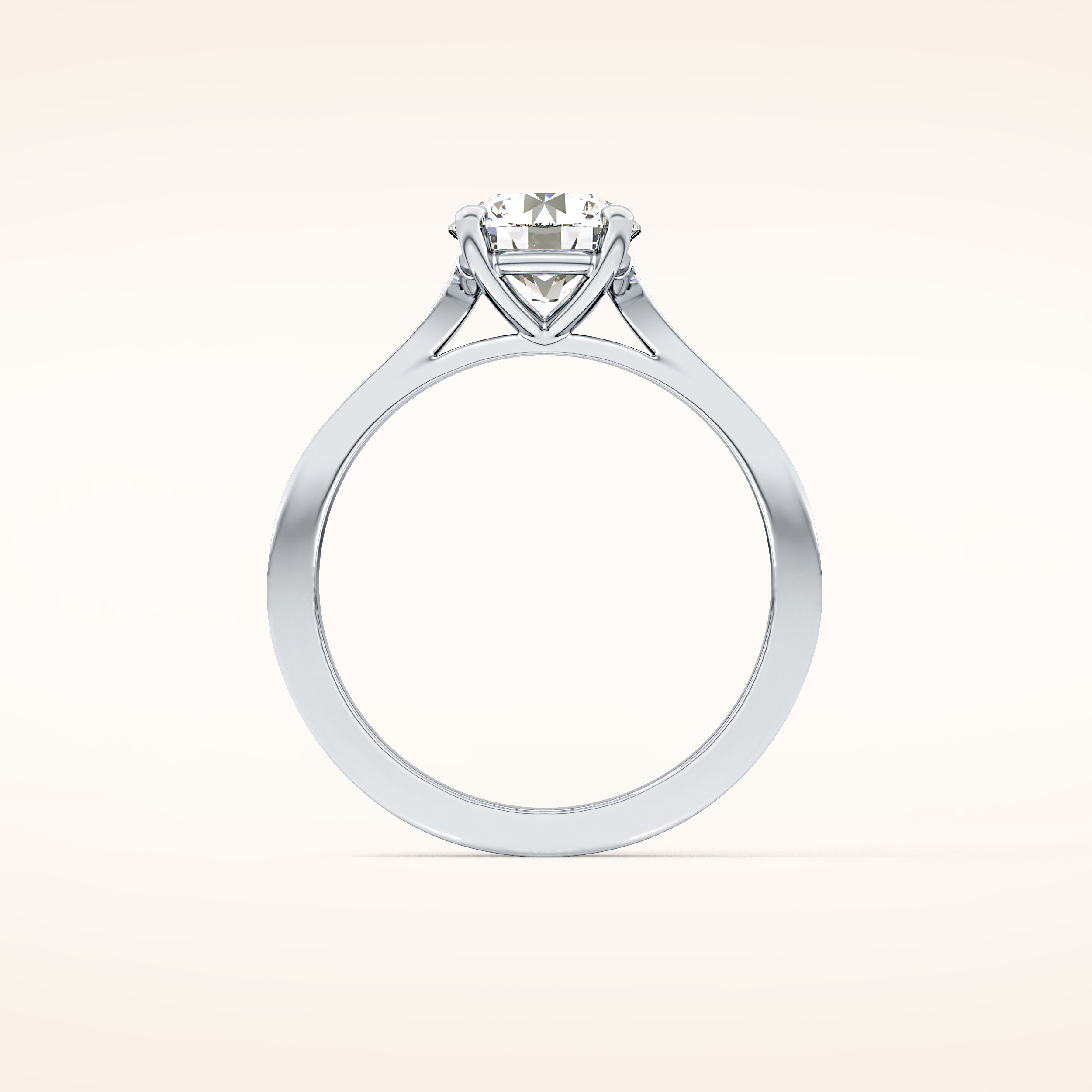 1.29 CT Round Shaped Pave Moissanite Engagement Ring