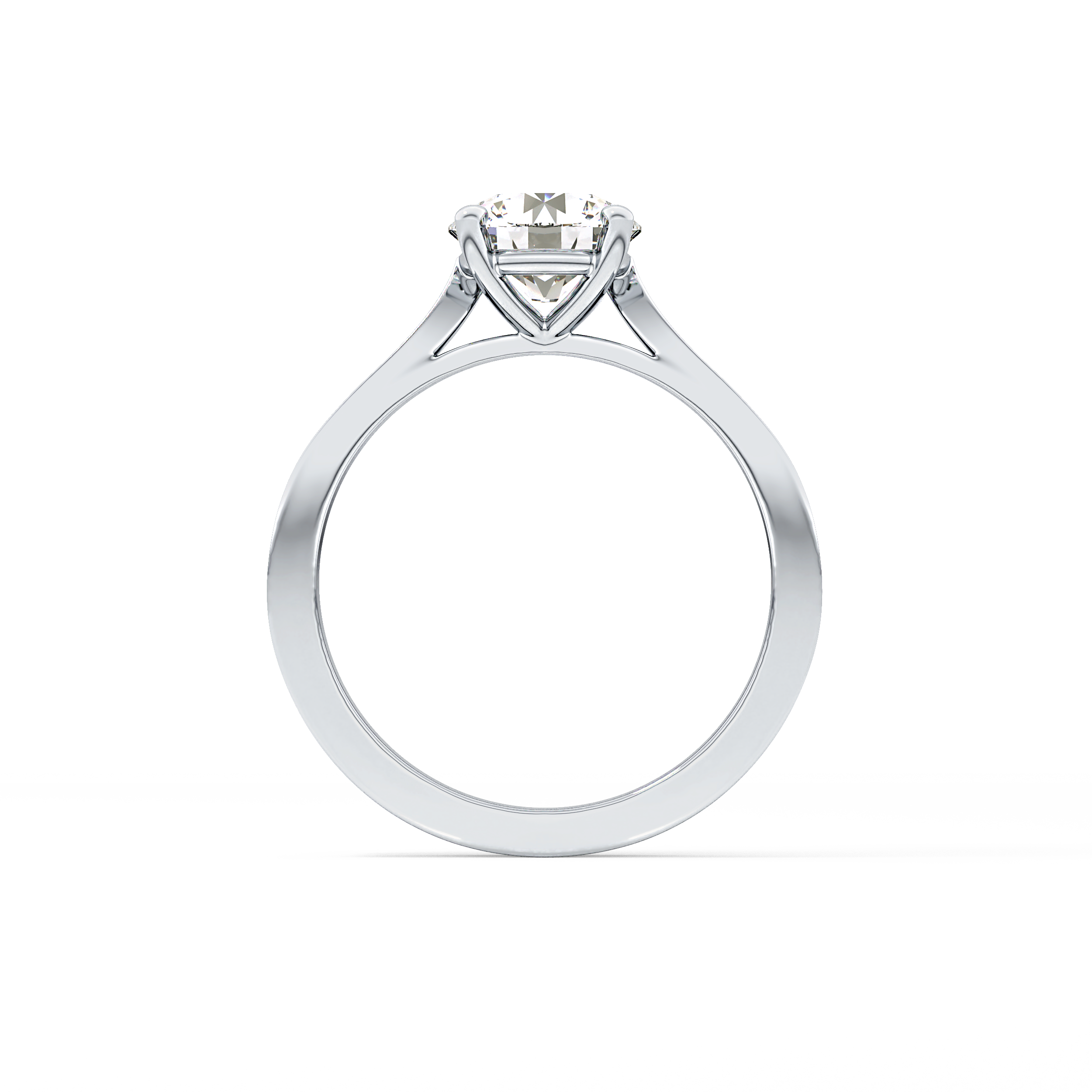Round Pave Lab Grown Diamond Engagement Ring