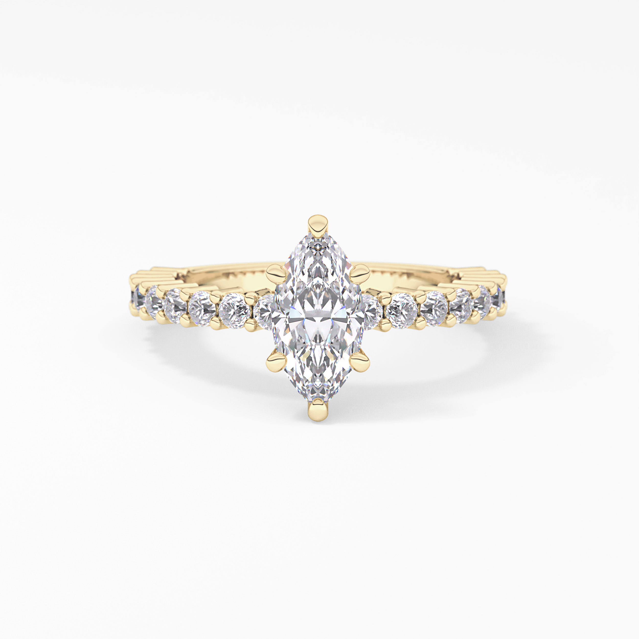 Marquise Pave Lab Grown Diamond Engagement Ring
