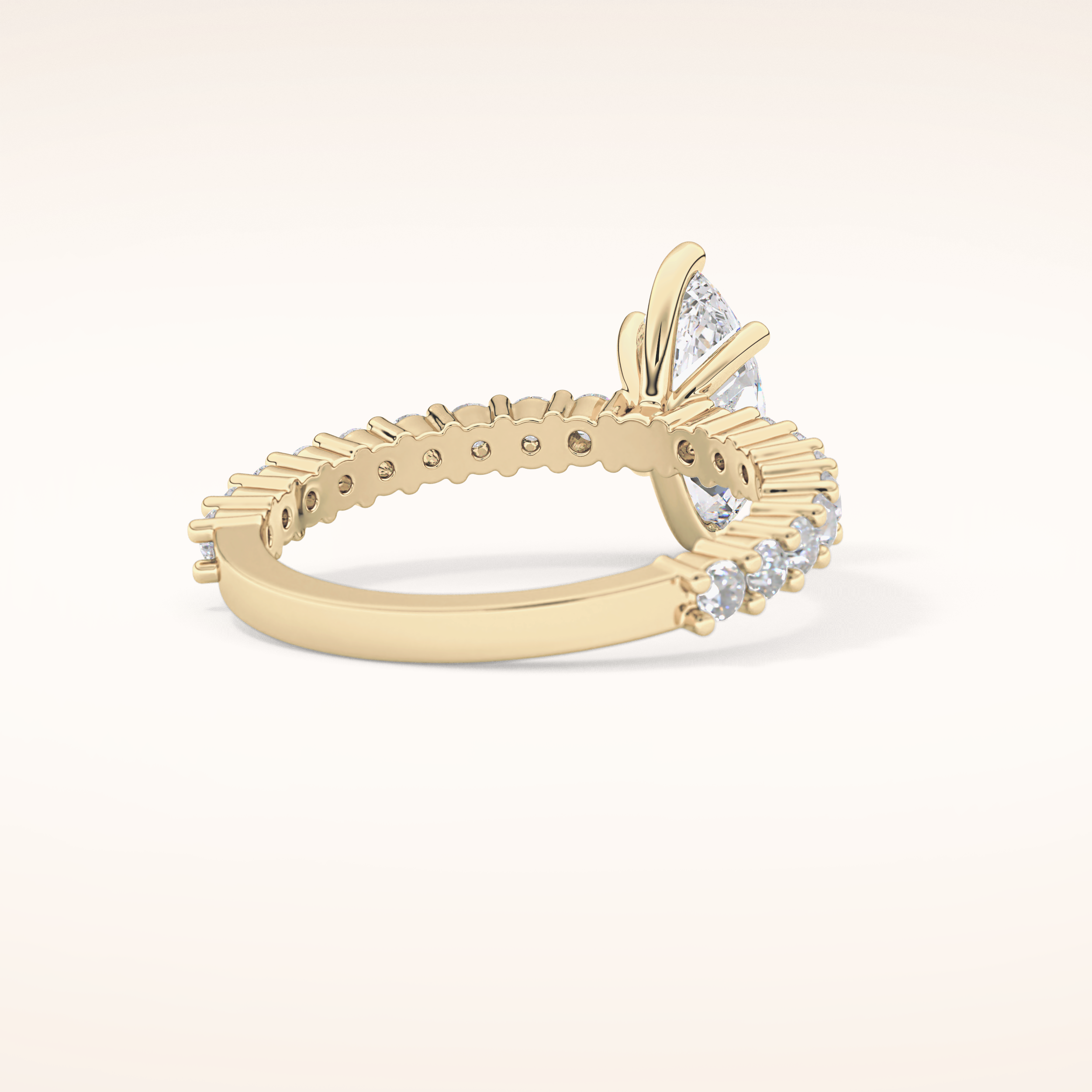 0.82 CT Marquise Shaped Pave Moissanite Engagement Ring