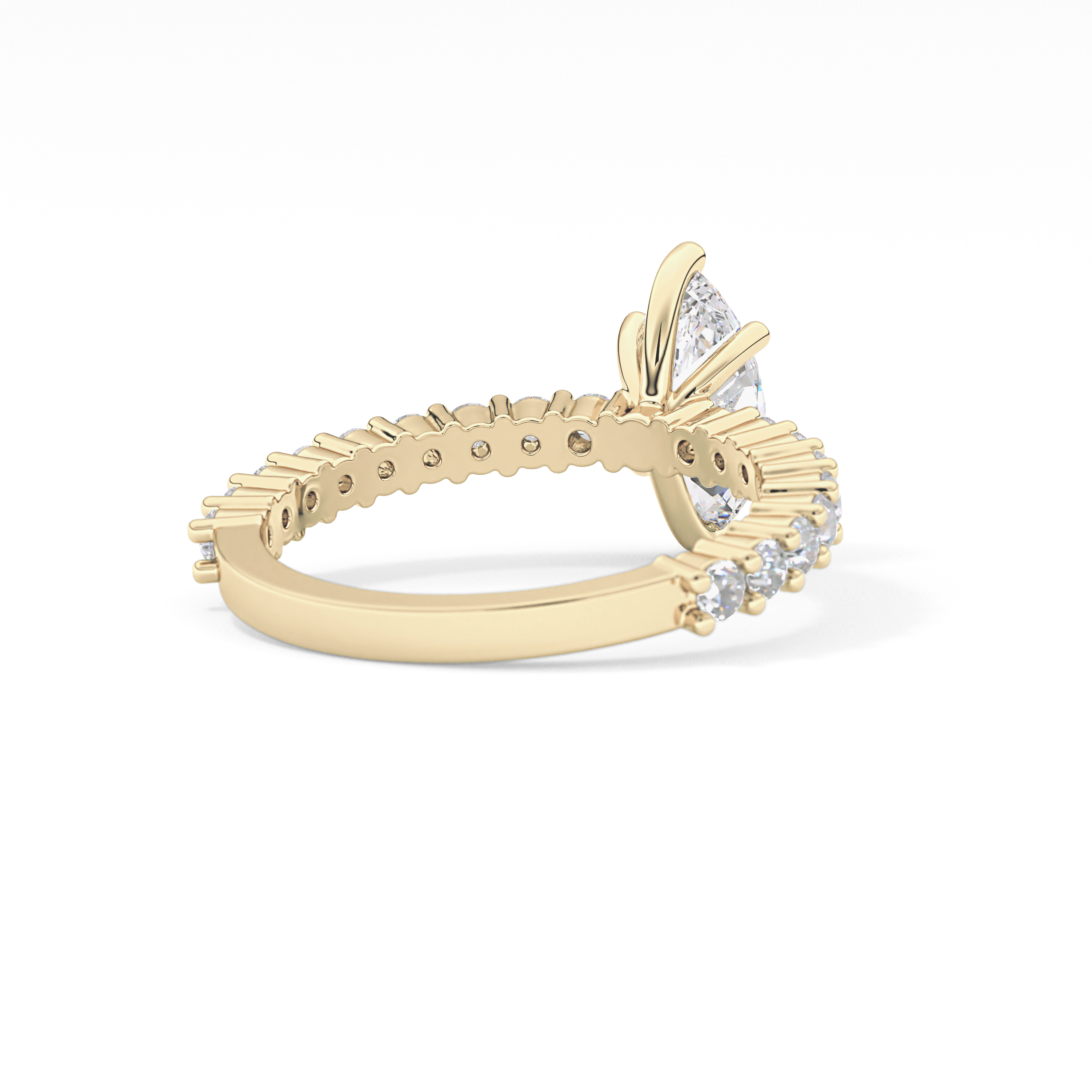 Marquise Pave Lab Grown Diamond Engagement Ring