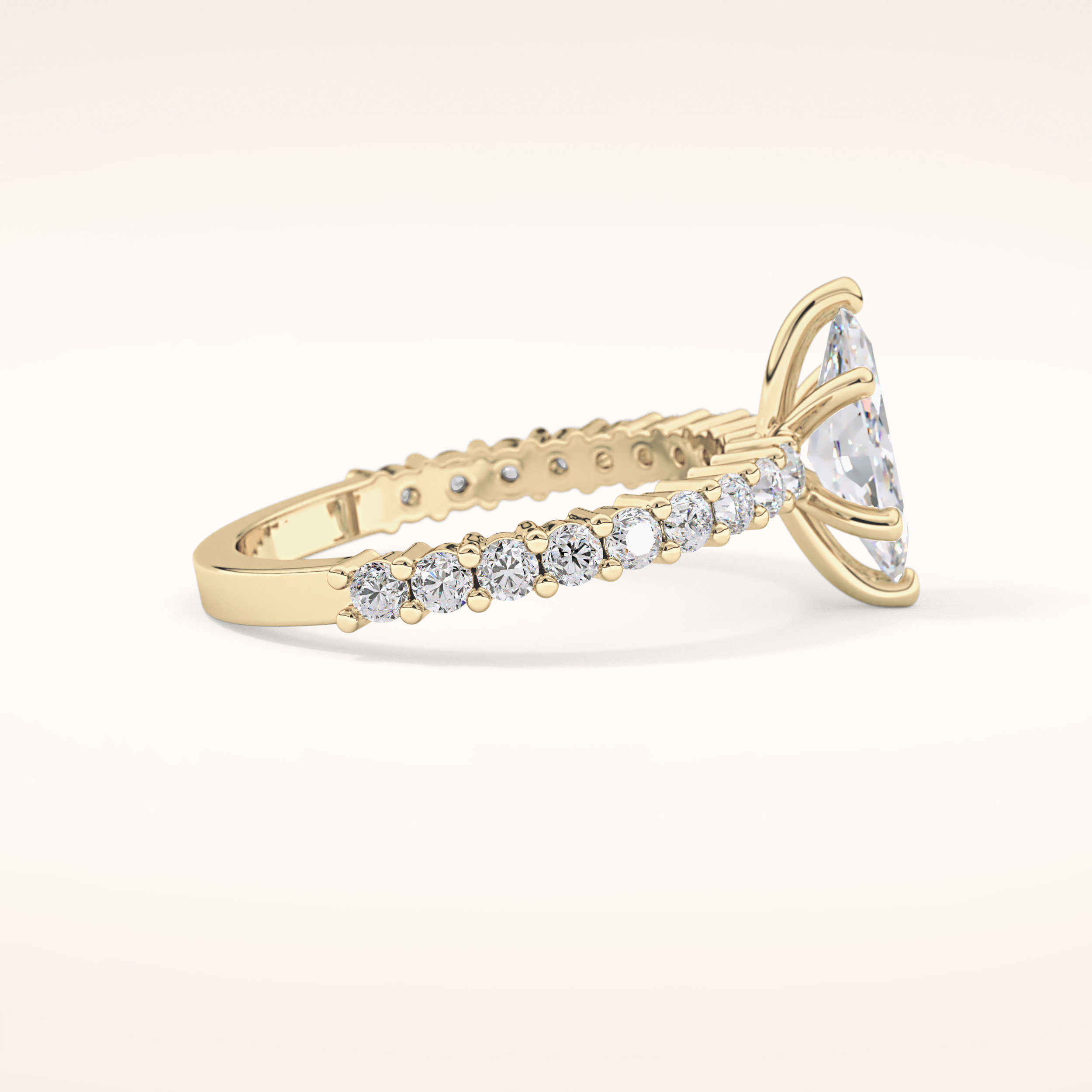 0.82 CT Marquise Shaped Pave Moissanite Engagement Ring