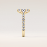 0.82 CT Marquise Shaped Pave Moissanite Engagement Ring