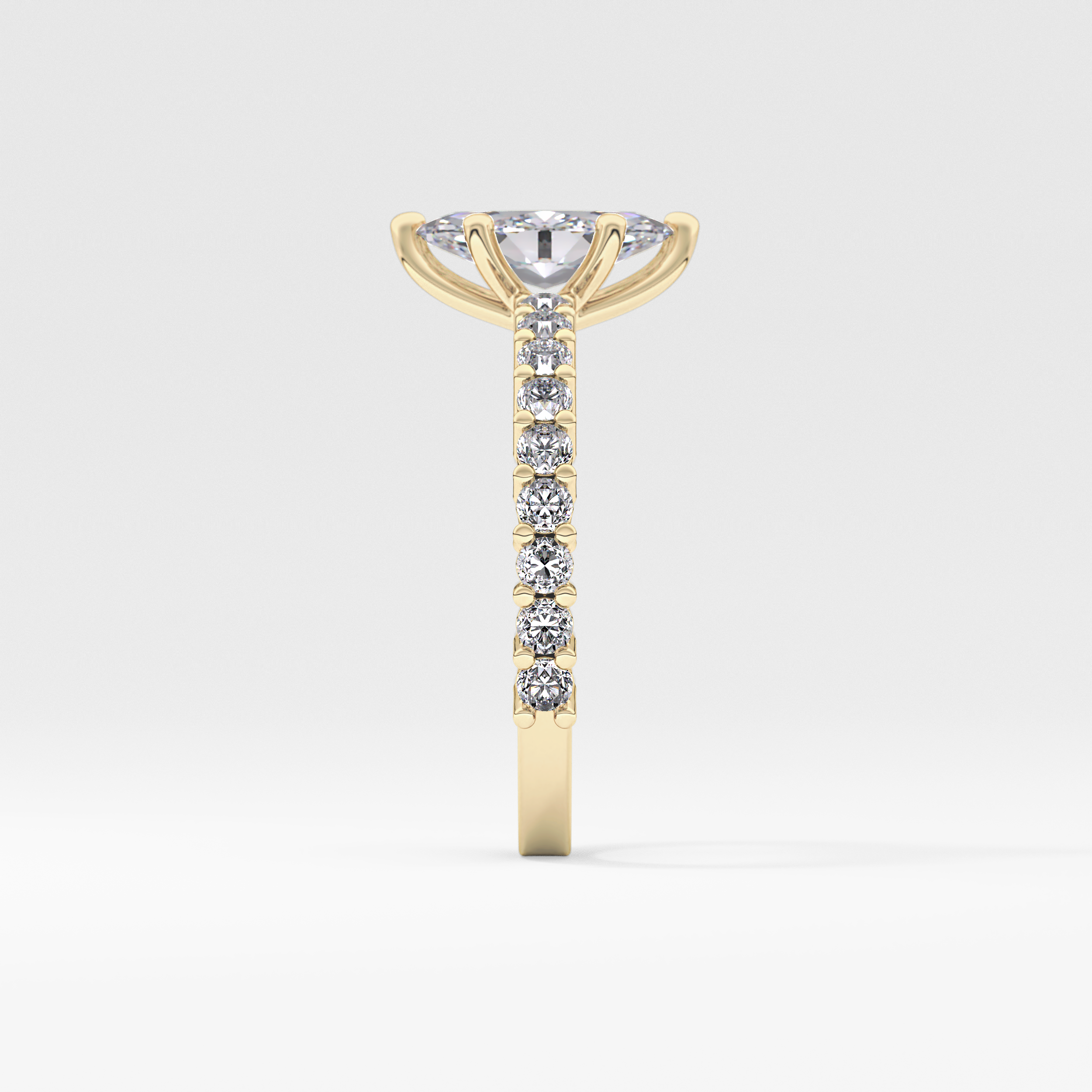 Marquise Pave Lab Grown Diamond Engagement Ring