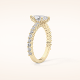 0.82 CT Marquise Shaped Pave Moissanite Engagement Ring