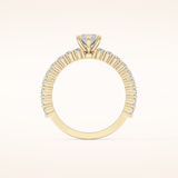 0.82 CT Marquise Shaped Pave Moissanite Engagement Ring