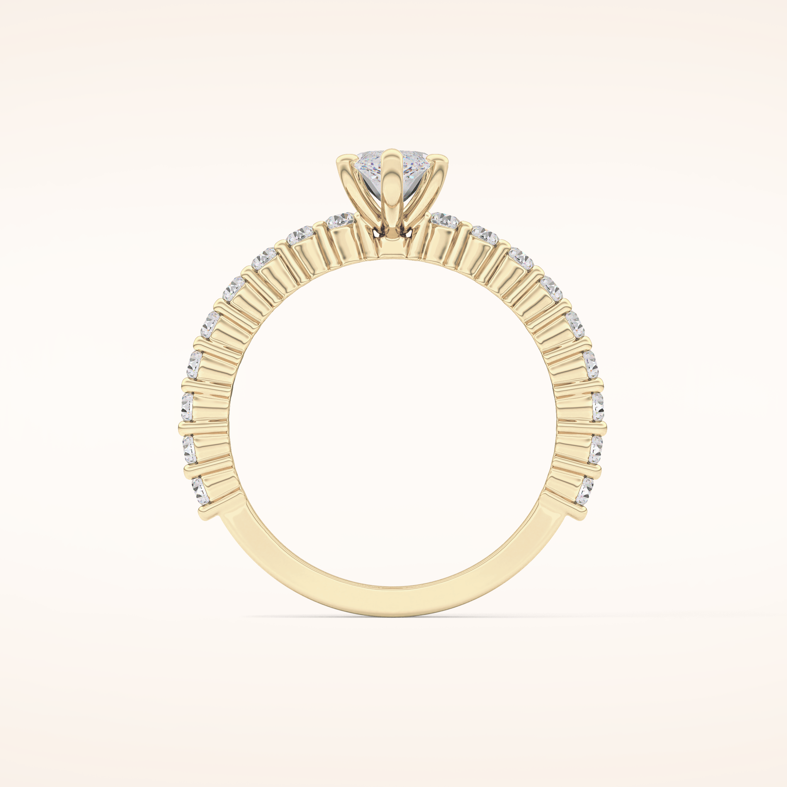 0.82 CT Marquise Shaped Pave Moissanite Engagement Ring