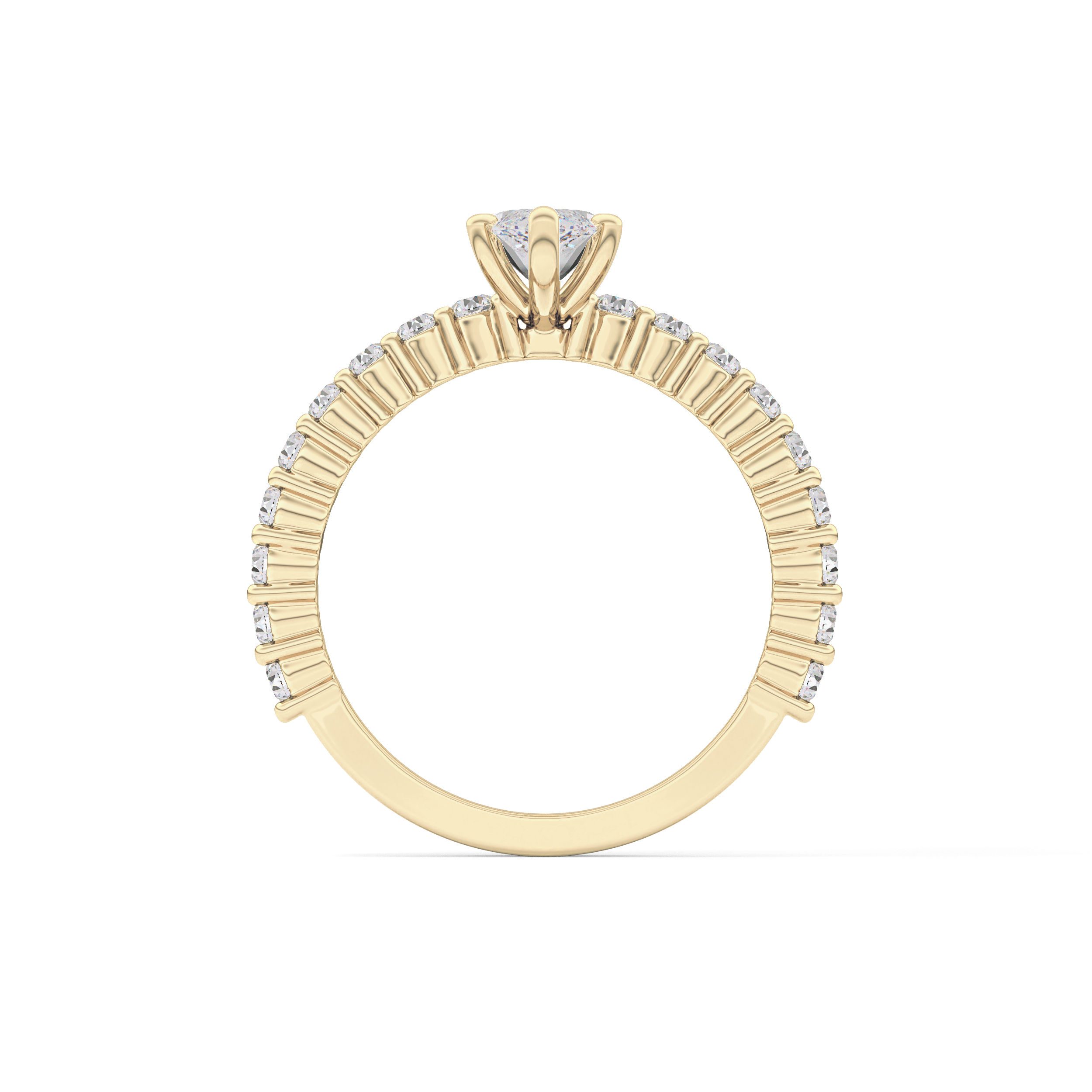 Marquise Pave Lab Grown Diamond Engagement Ring