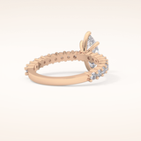 0.82 CT Marquise Shaped Pave Moissanite Engagement Ring