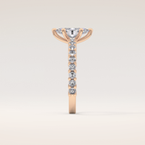 0.82 CT Marquise Shaped Pave Moissanite Engagement Ring
