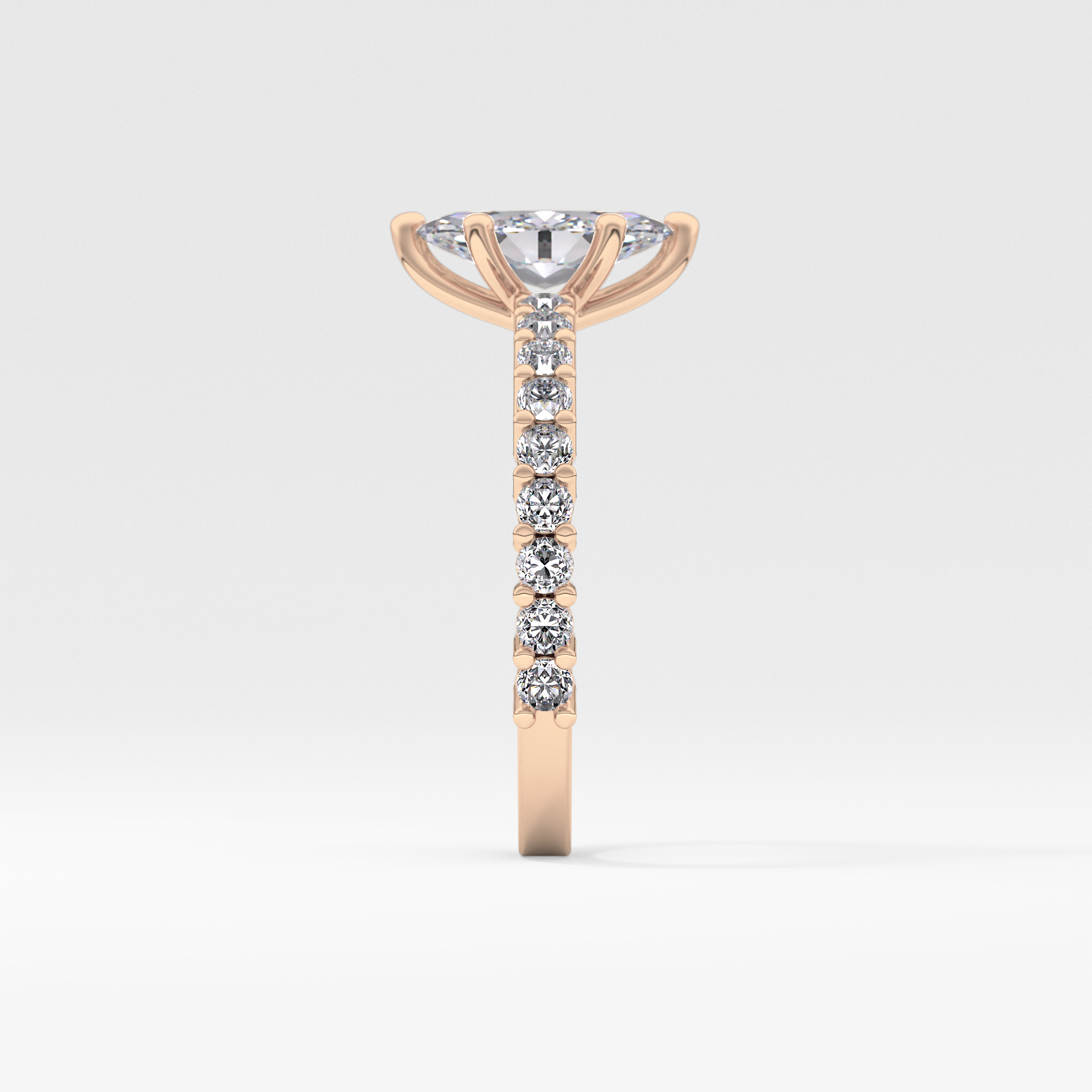 Marquise Pave Lab Grown Diamond Engagement Ring