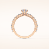0.82 CT Marquise Shaped Pave Moissanite Engagement Ring