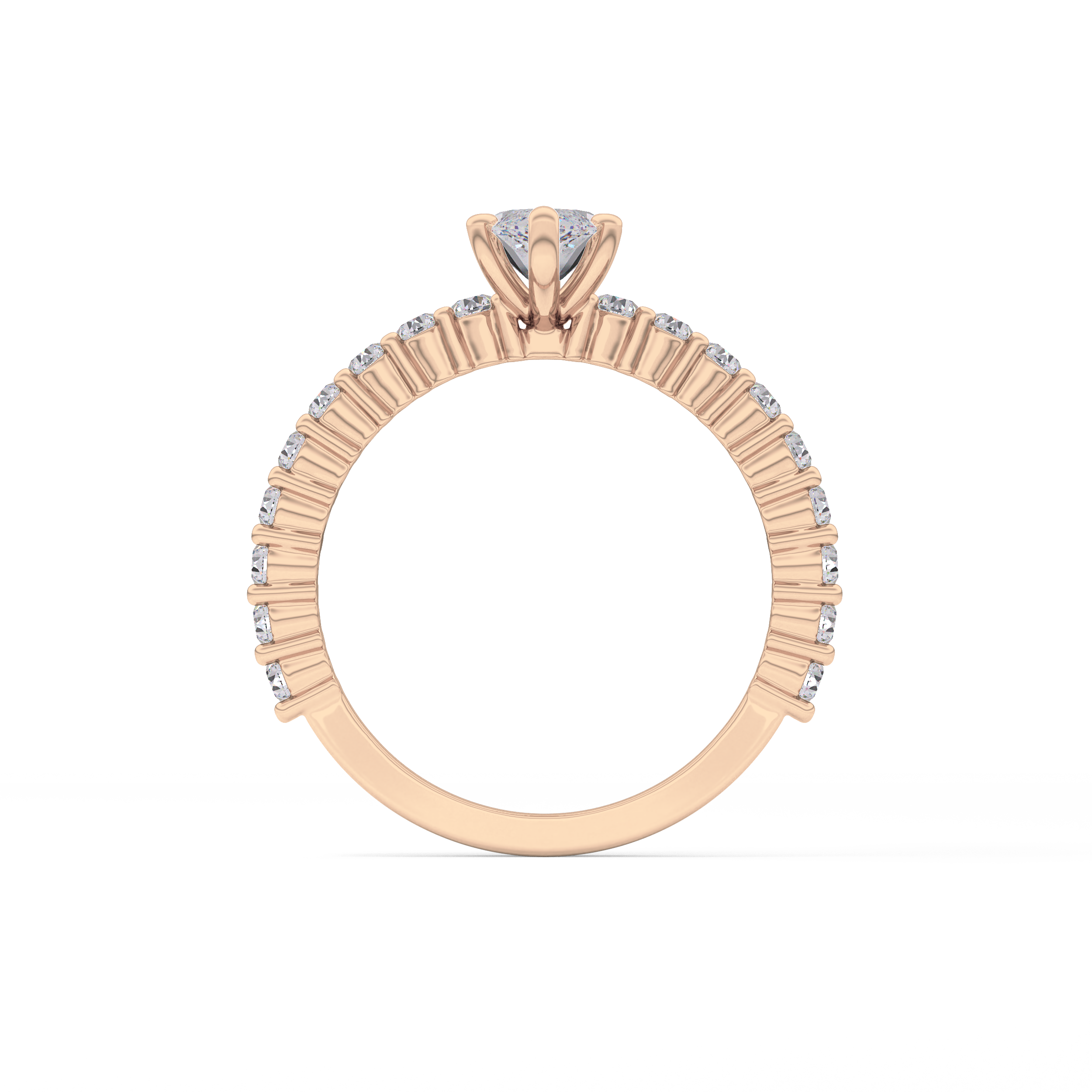Marquise Pave Lab Grown Diamond Engagement Ring