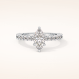 0.82 CT Marquise Shaped Pave Moissanite Engagement Ring