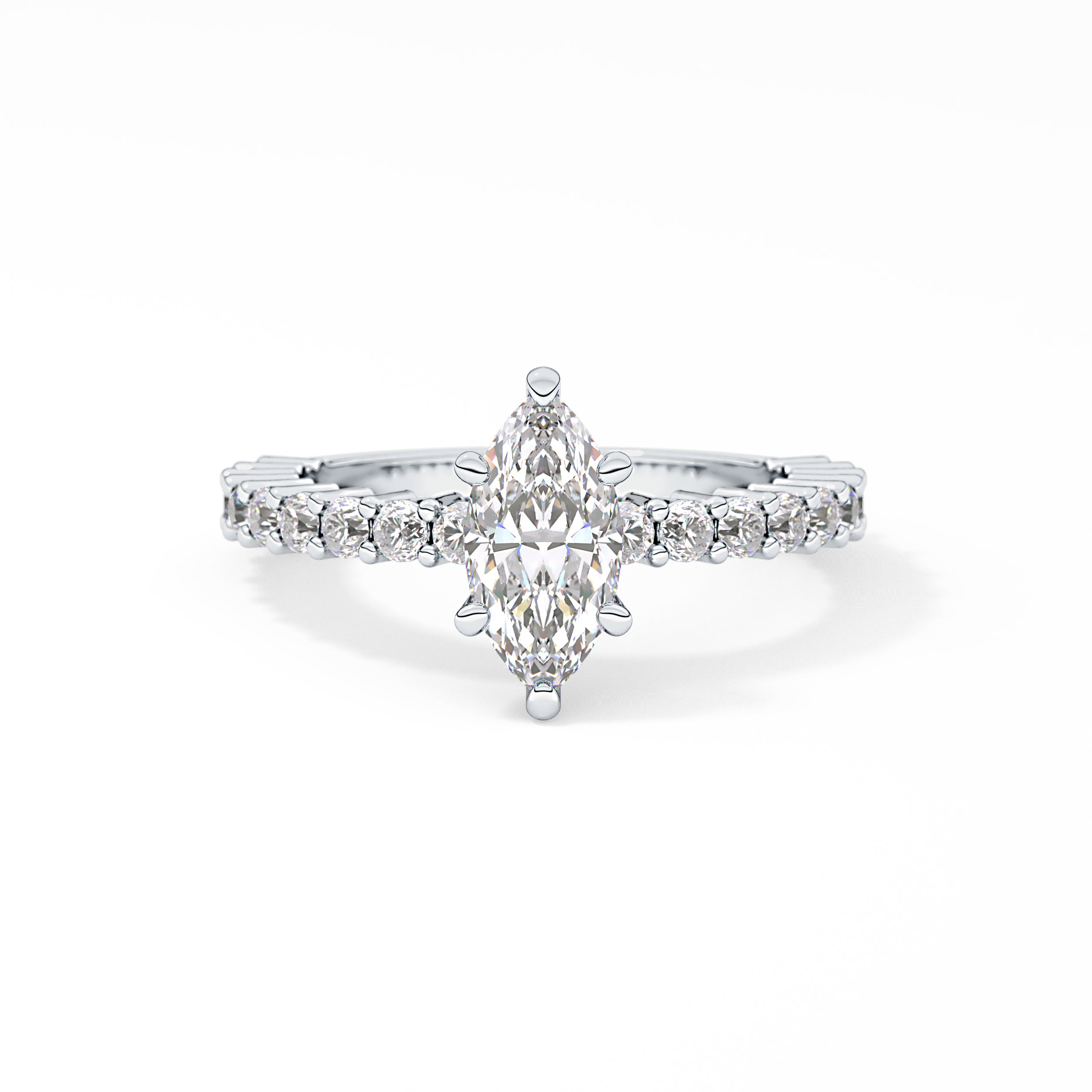 Marquise Pave Lab Grown Diamond Engagement Ring