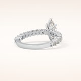 0.82 CT Marquise Shaped Pave Moissanite Engagement Ring