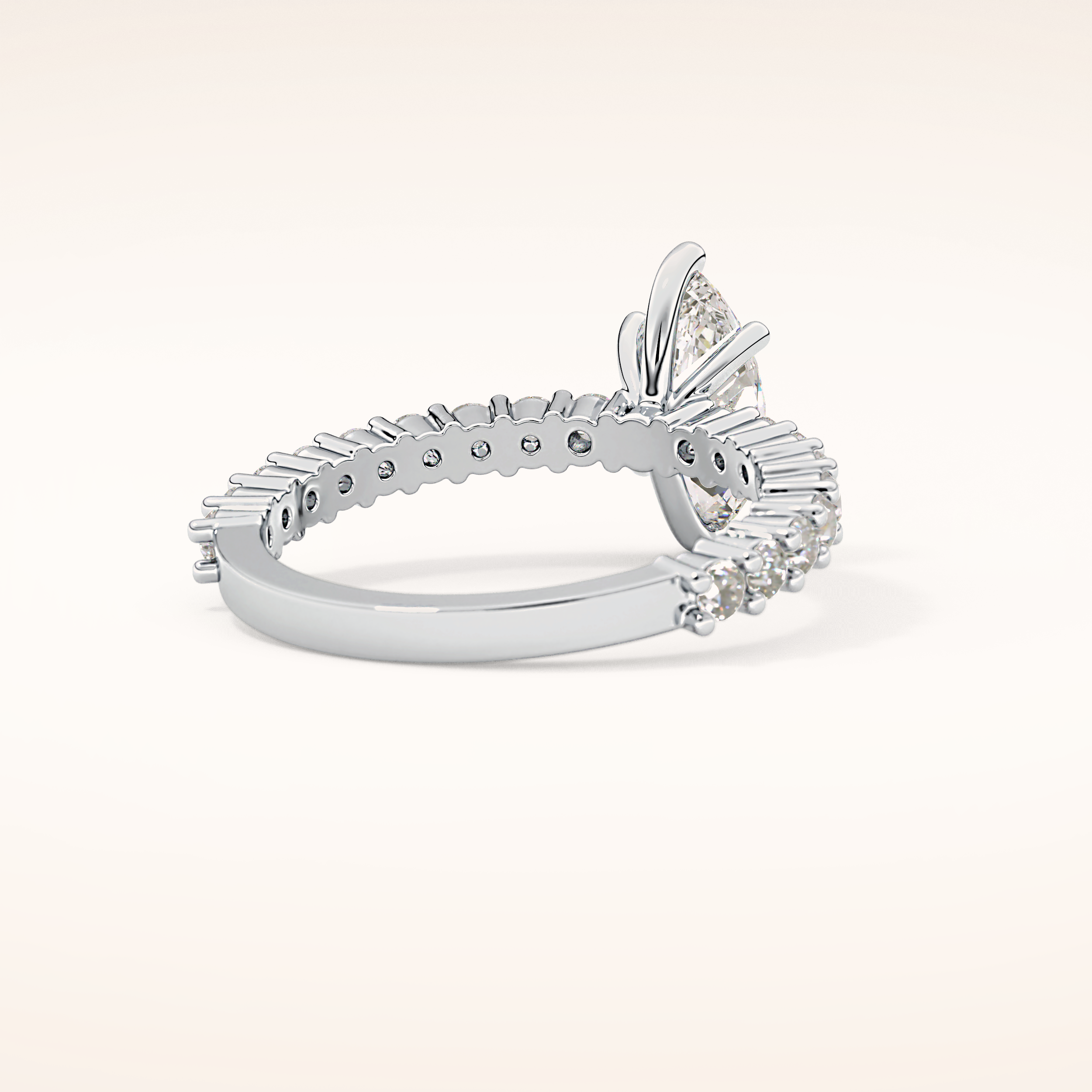 0.82 CT Marquise Shaped Pave Moissanite Engagement Ring