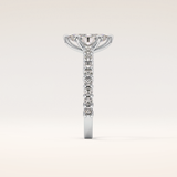 0.82 CT Marquise Shaped Pave Moissanite Engagement Ring