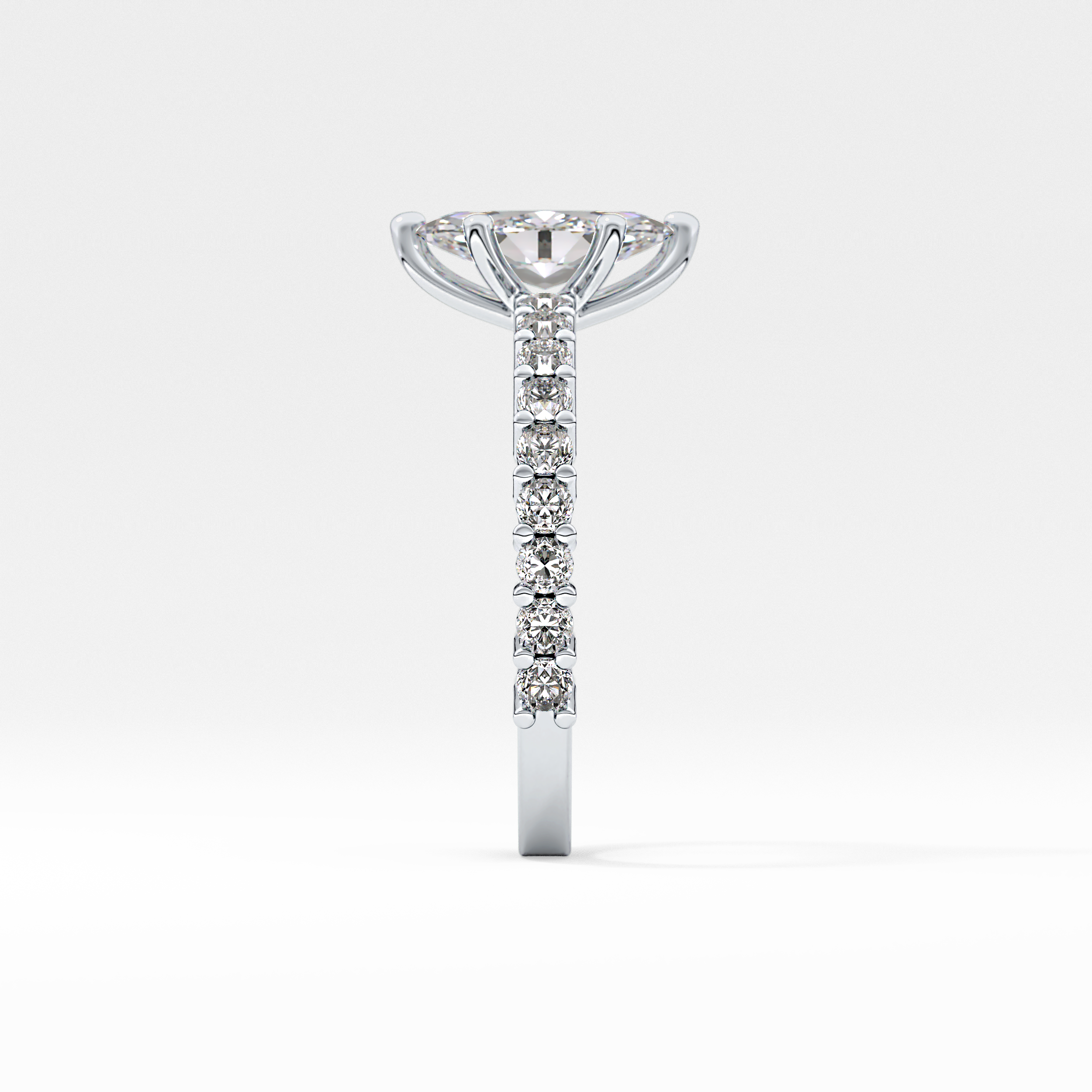 Marquise Pave Lab Grown Diamond Engagement Ring