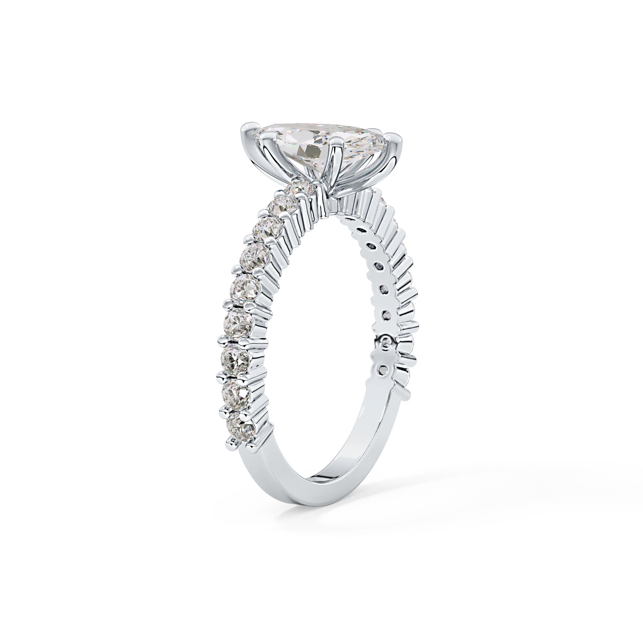 Marquise Pave Lab Grown Diamond Engagement Ring
