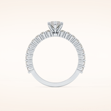 0.82 CT Marquise Shaped Pave Moissanite Engagement Ring